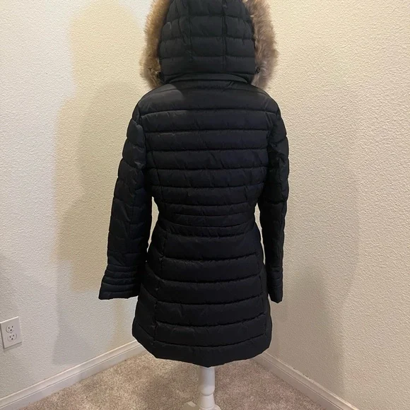 ❌SOLD❌Laundry By Shelli Segal DARK Navy Blue Puffer Coat with Faux Fur Collar - Picture 6 of 10